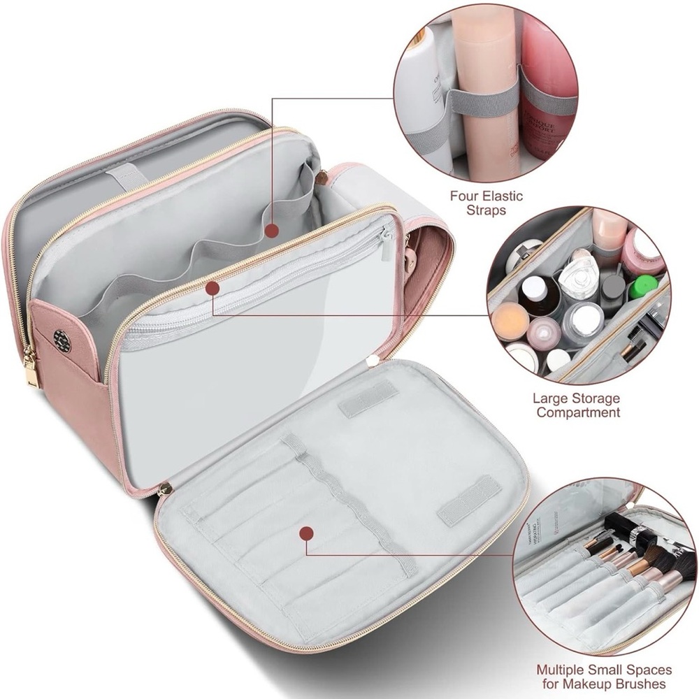 Women’s Large Pink Toiletry Bag - Picture 3 of 8